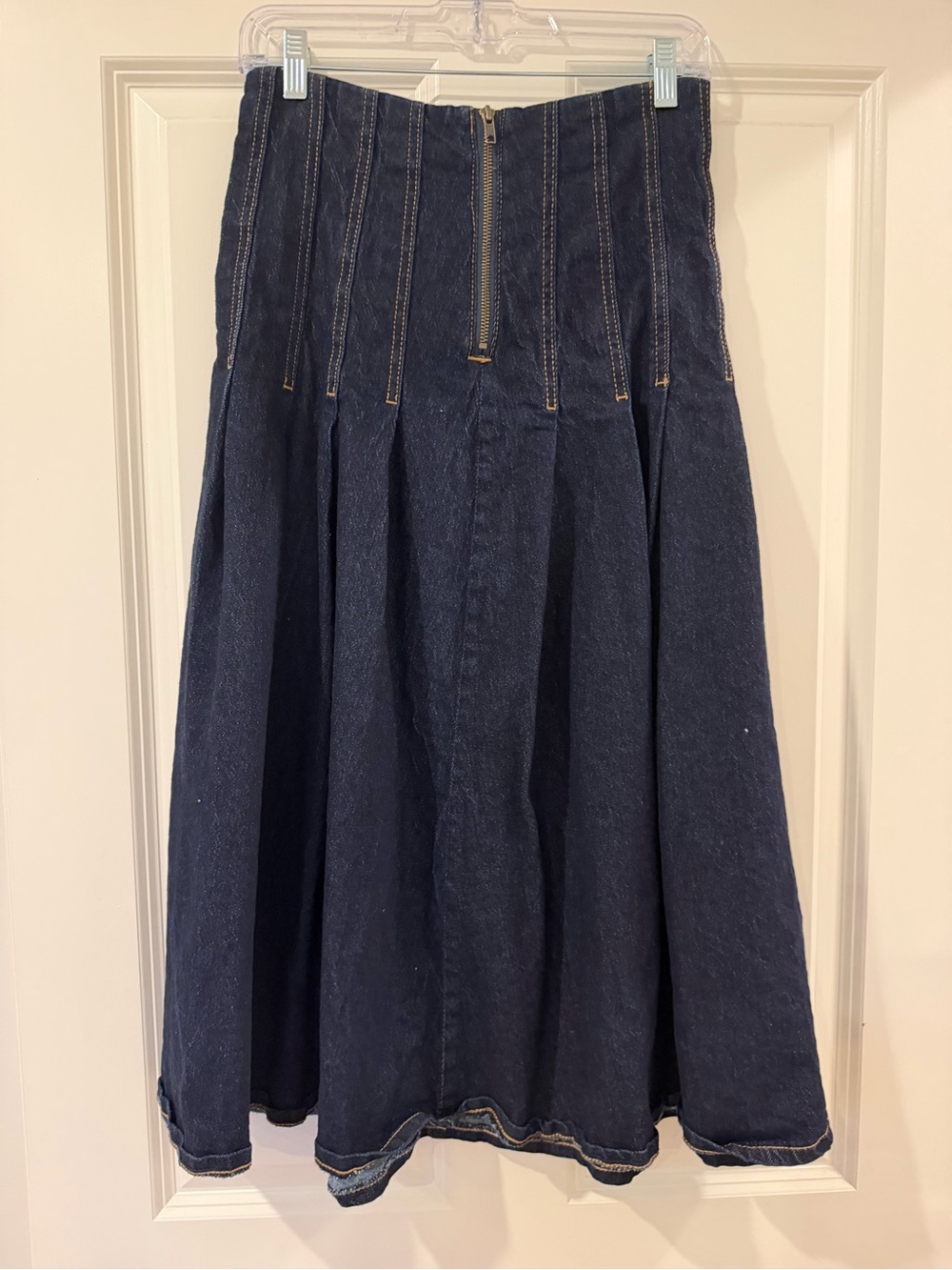 Walmart Dark Blue Denim Midi Skirt